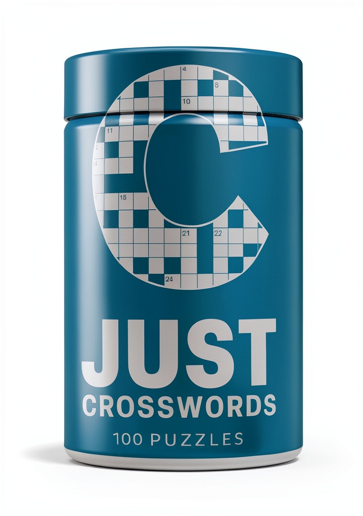 Crossword puzzle book open on a Kindle device showing a sample puzzle