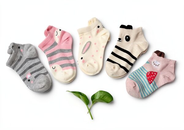 Artfasion Baby Girls Socks Soft Cotton Animal Design 5 Pairs-1