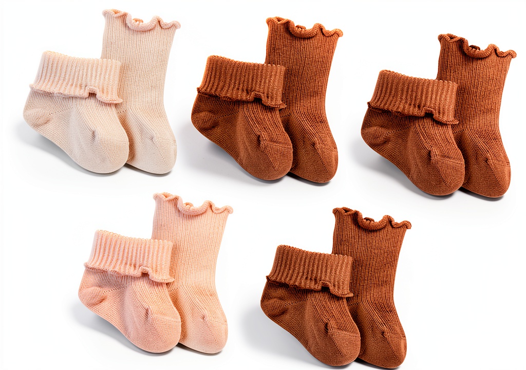 VIAOKUTH Baby Girl Socks size comparison showing S, M, and L sizes next to measuring tape