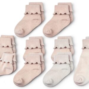 CozyWay Baby Ruffle Socks Soft Cotton Stay Put Cuff-0