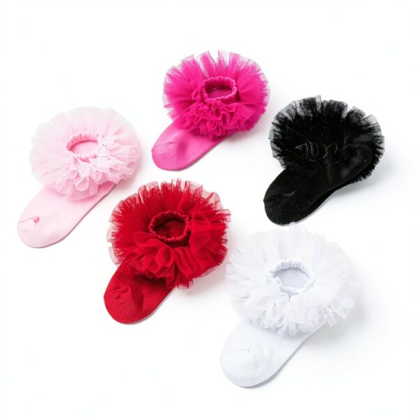 MNFUSHZAS Girls Cotton Ruffle Socks Toddler Lace Ankle Socks-3