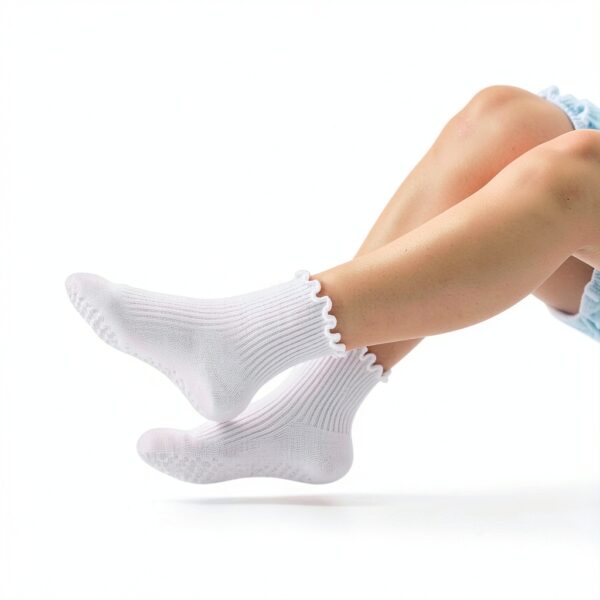 Baby Girls Ruffle Socks Cotton Non Slip Grip Toddler Sizes-3