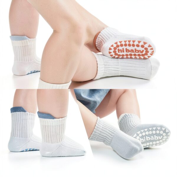 Baby Socks with Grips Soft Cotton Non-Slip Toddler Socks-4