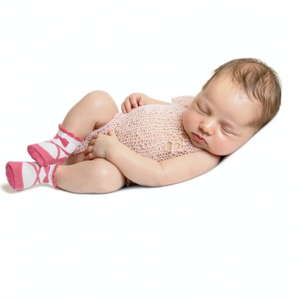 Preemie Socks Cotton Ruffle Designs for Premature Baby Girls-4