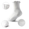 Baby Girls Ruffle Socks Cotton Non Slip Grip Toddler Sizes-1