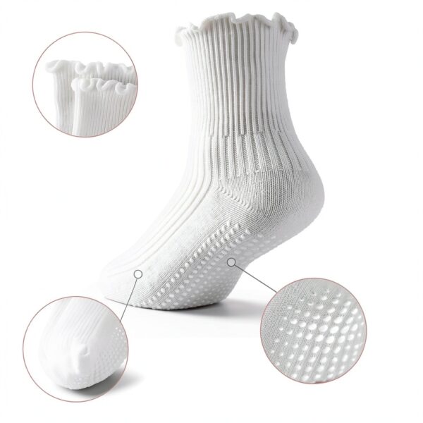 Baby Girls Ruffle Socks Cotton Non Slip Grip Toddler Sizes-1