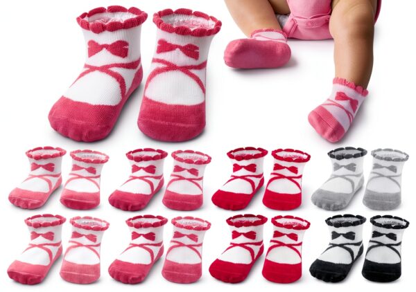 Preemie Socks Cotton Ruffle Designs for Premature Baby Girls-0