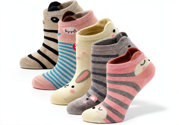 Artfasion Baby Girls Socks Soft Cotton Animal Design 5 Pairs-0
