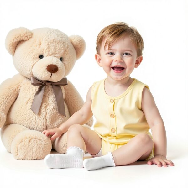 Baby Girls Ruffle Socks Cotton Non Slip Grip Toddler Sizes-4