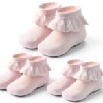 Baby Girls Lace Socks Soft Cotton Ruffle Design 0-24 Months-0