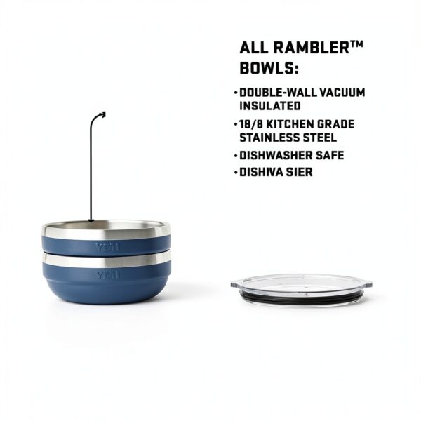YETI Rambler Low Bowl Stainless Steel 0.7 Quart-1