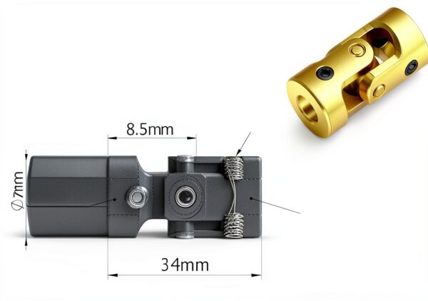 Universal Joint Coupling Brass 3mm x 3mm 7mm Length Generic ELLLBPPHA-5